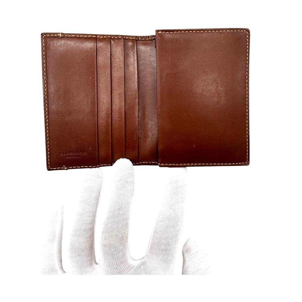 🔴 Burberry Pocket Organizer Wallet - Haymarket Check Brown - Picture 5 of 9